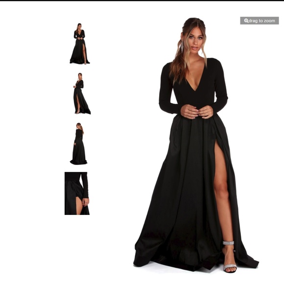 rhonda formal plunging halter dress